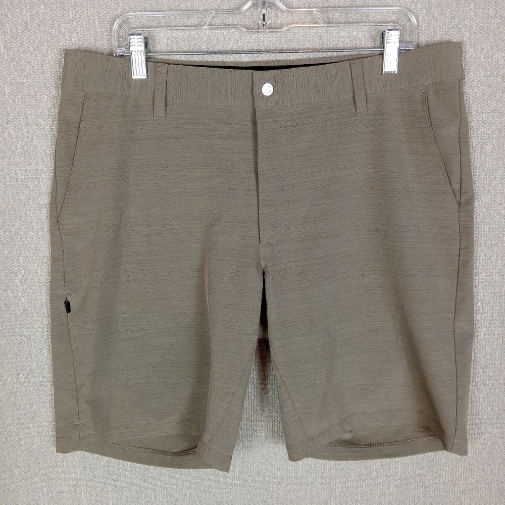 BYLT Kinetic Shorts Taupe Premium Basics Chino Stretch Performance Mens Size XL